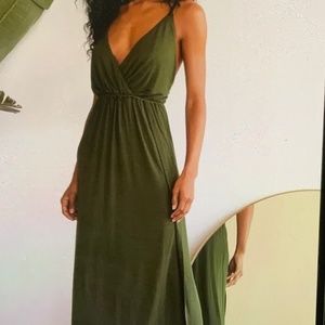 Lulus olive green maxi dress size medium